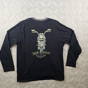 Tommy Bahama Crew Neck Long Sleeve Shirt Mens Large Black Graphic Print